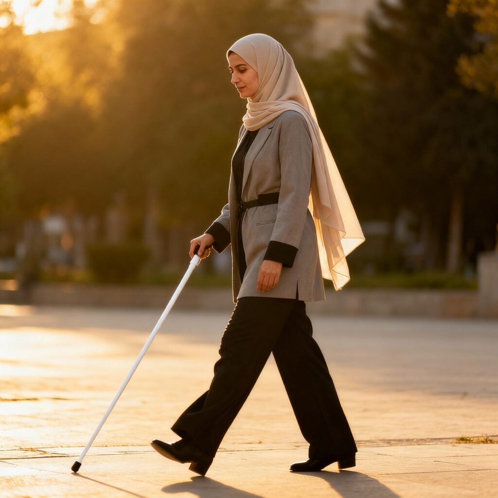 العصا البيضاء..رمز الإرادة والنور في درب العتمة